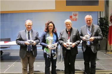 L'assessore Mussner con i colleghi di Trento, Innsbruck e Verona (Foto Ufficio stampa Trento)