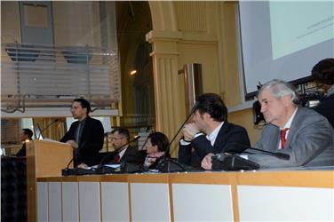 L'assessore Christian Tommasini nel corso del suo intervento