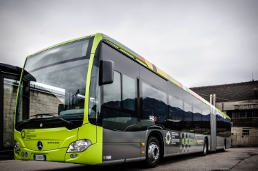 Uno dei Metrobus che collegheranno Bolzano e l'Oltradige