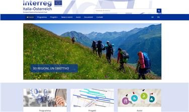 La homepage del programma Interreg Italia-Austria