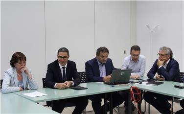 L'incontro fra Kompatscher, Stocker, Schatzer e i comuni (Foto USP/mgp)