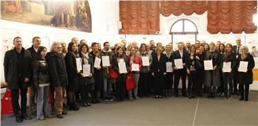 I rappresentanti delle imprese certificate e ricertificate (Foto rm)