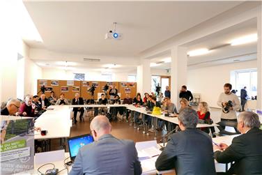 Grande interesse dei media alla presentazione delle agende per la mobilità in Alto Adige e a Bolzano (Foto: USP/R.Clara)