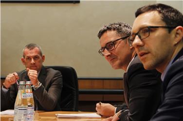 Tommasini, Kompatscher e il sindaco di Laives Bianchi (Foto USP/mb)