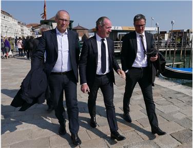 Incontro a Venezia per le Olimpiadi 2026: Arno Kompatscher, Ugo Rossi e Luca Zaia (Foto USP)